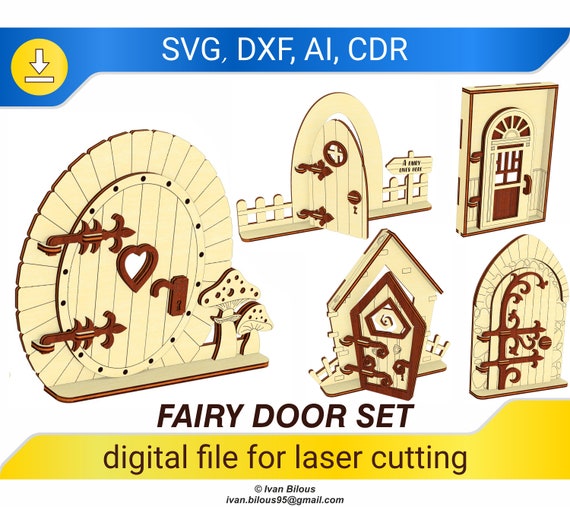 Fairy Doors Laser Cut File SVG Elf Door Digital Plans for - Etsy