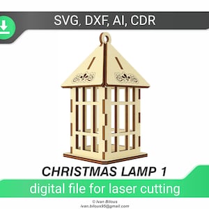Lamp laser cut svg lantern, Glowforge files