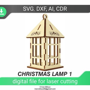 Lamp laser cut svg lantern, Glowforge files