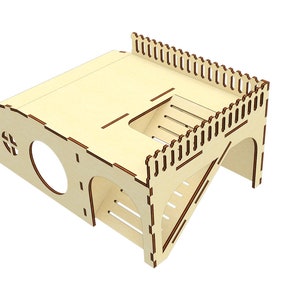 Guinea pig House SVG Laser Cut File, Small pet house plan for laser cutting machines image 6