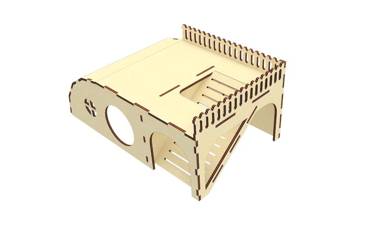 Guinea pig House SVG Laser Cut File, Small pet house plan for laser cutting machines image 6