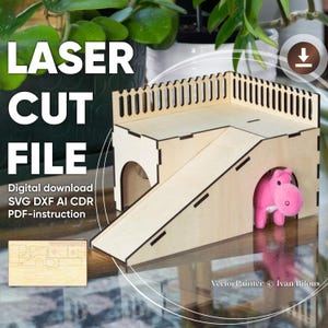 Plywood hamster house Laser cut file