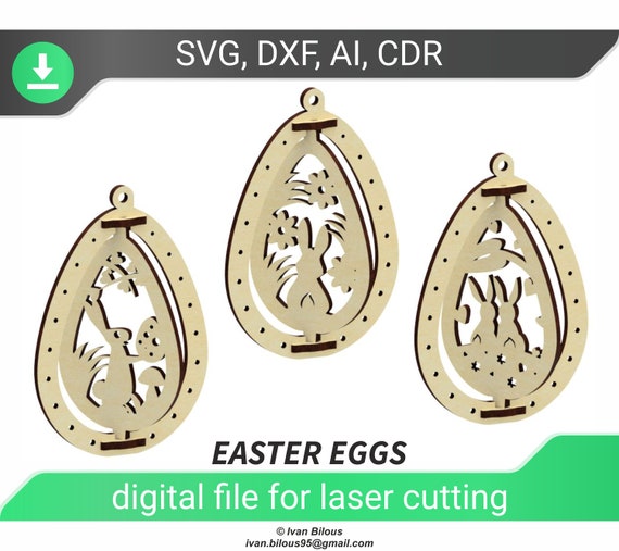 Ostern Dxf Laser Geschnitten Dateien Eier Vorlage Ostern Svg Etsy