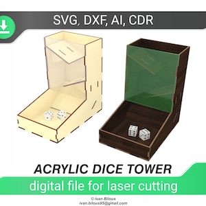 Acrylic dice tower - digital laser cut file