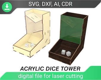 Acrylic dice tower - digital laser cut file