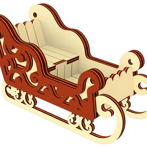 Santa Sleigh Ornaments - Laser Cut File, SVG Christmas Plan - Set of 5 ...