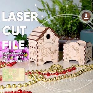 Alveare di api - File di taglio laser, modello SVG per macchine di taglio laser e Glowforge