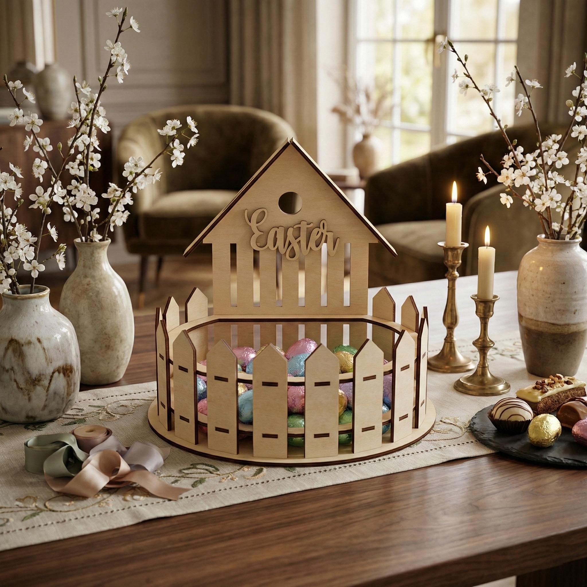 Wooden Easter Basket - SVG Laser Cut File, Candy Box Digital Plan ...