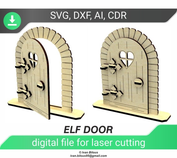 Laser Cut Elf Shelf Dxf Elf Door Laser Files for Cnc Plan Etsy