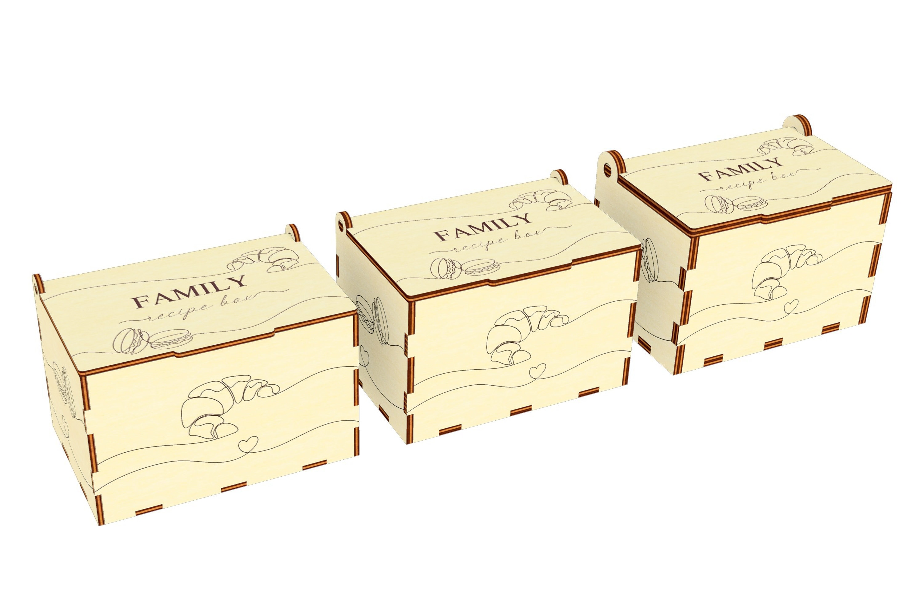 Recipe Box SVG Laser Cut File Pattern of the Box for Recipe Etsy UK