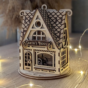 Santa Claus House Laser Cut File, SVG plan for Glowforge and Cutting Machines image 5