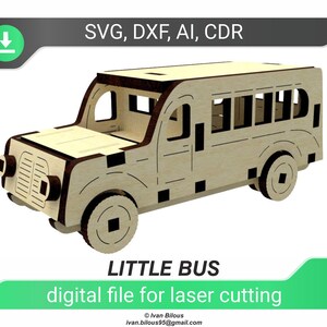 Laser Cut Bus Project: CNC Car Model (Digital Download)