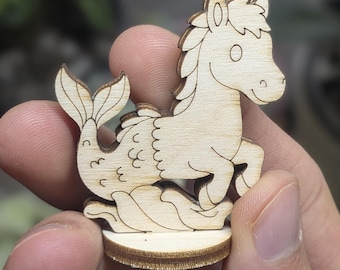 Hippocampus SVG Laser Cut File, Mythical Sea Creature Figurine (Digital Download)