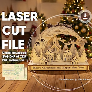 Arco de Natal - Arquivo de corte a laser com instruções de montagem em formatos vetoriais