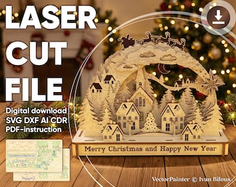 Christmas Arch - Laser Cutting File with Assembly instruction in Vector formats