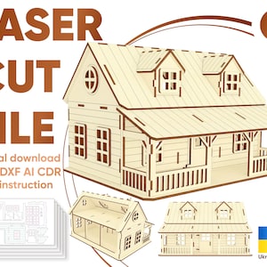 Farm dollhouse - SVG laser cut files, glowforge plan