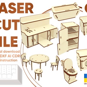 Laser cut dollhouse best sale furniture