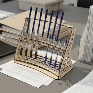 Stifthalter Laser Cut Datei, SVG Schreibtisch Organizer (Digitaler Download)