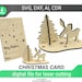 Christmas card - SVG laser cut file, Glowforge pattern 