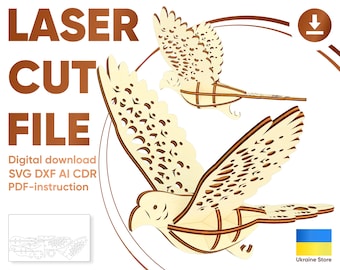 Parrot - SVG laser cut file, Glowforge pattern, Bird ornament SVG