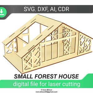 Dollhouse laser cut plan, Glowforge files, SVG cut files