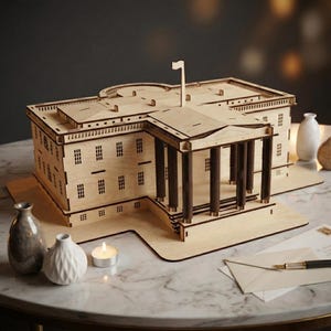 White House Laser Cut Files, SVG USA Miniature Building DIY Project (Digital Download)