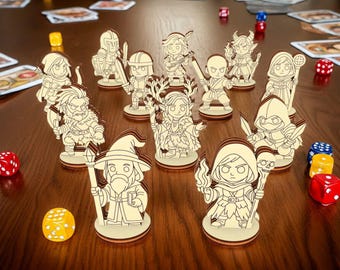 Fantasy RPG Tabletop Miniatures Bundle, Laser Cut Digital File