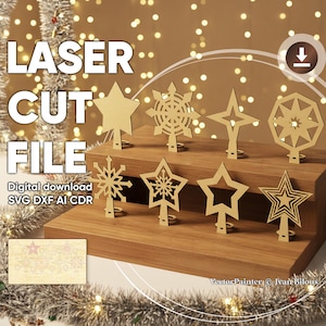 Christmas Tree Topper Bundle - Laser Cut File, SVG Digital Pattern