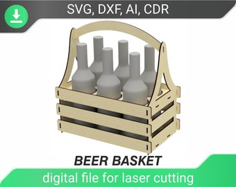 laser cut file beer basket dxf files for laser files cnc plan basket plueprint laser cutting basket svg cut file cnc laser plan , dxf svg ai