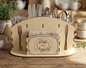Küche Besteck Organizer Laser Cut Datei, SVG Utensil Halter CNC Vorlage (Digitaler Download)