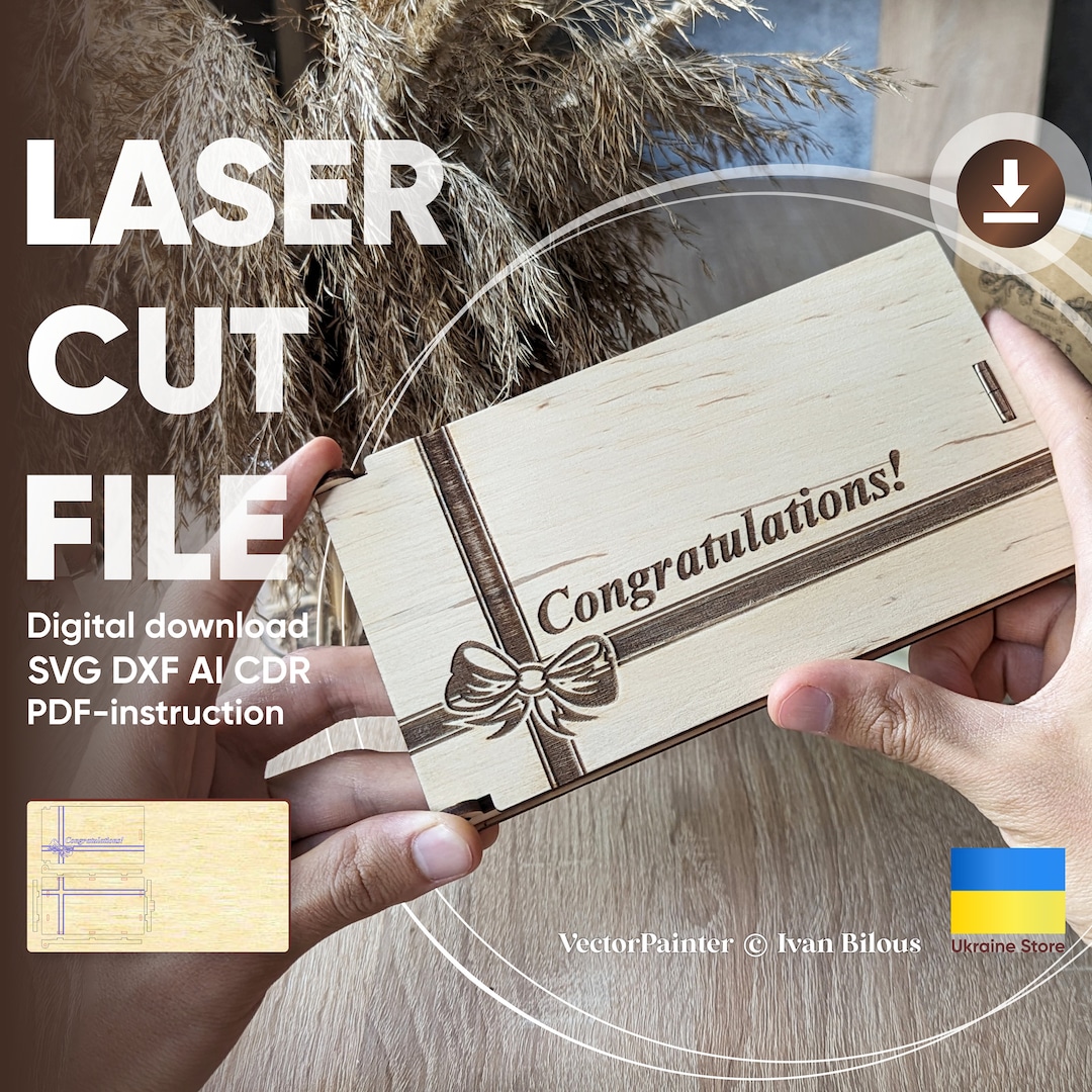 Cash Envelope - Laser Cut Files, Pattern for Laser Cutting Machines - Etsy