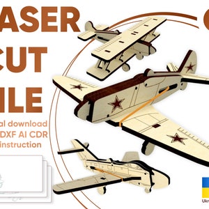 Airplanes - 3d laser cut projects, SVG DXF files for laser cutting machines