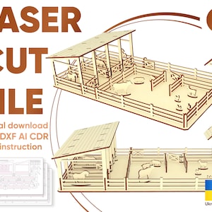 Bauernhof - Laserschnittdatei, Glowforge-Muster