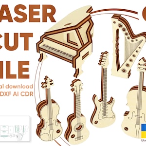 Muzieksleutelhanger lasergesneden bestanden, Glowforge-patroon