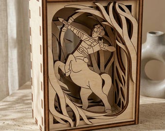 Centaur Book Nook SVG Laser Cut File, Layered Fantasy 3d Picture (Digital Download)