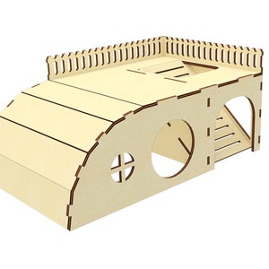 Guinea pig House SVG Laser Cut File, Small pet house plan for laser cutting machines image 2