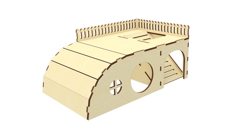 Guinea pig House SVG Laser Cut File, Small pet house plan for laser cutting machines image 2