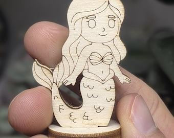 Mermaid SVG Laser Cut File, Wooden Toy Figure, Under the Sea Game Piece