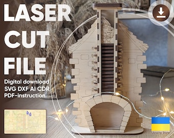 Fireplace Advent Calendar - Laser Cut Christmas Countdown SVG Plan (Digital Download)