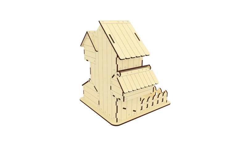 dice tower dxf laser files cnc plan dice house svg