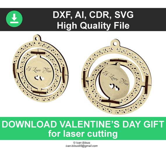 Laser cut valentines day gift dxf laser files love gift model | Etsy