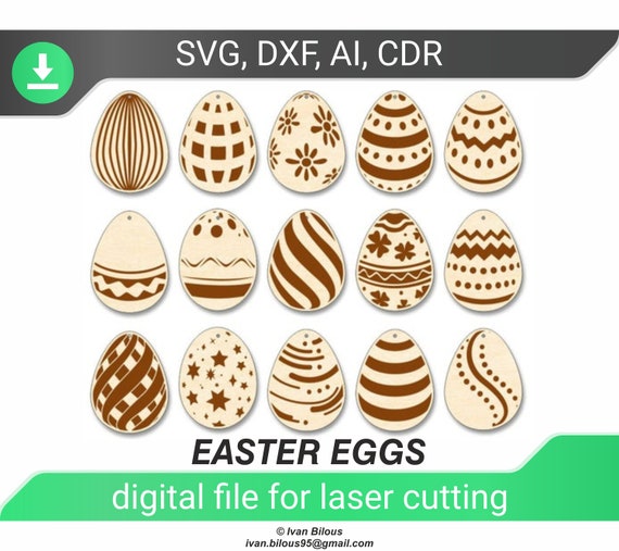 Ostern Svg Ostern Ei Ornamente Sperrholz Laser Geschnitten Etsy
