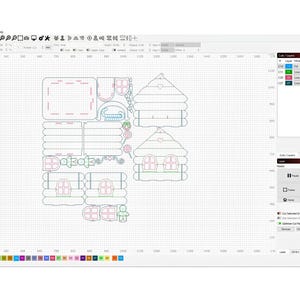 The image is a screenshot of a computer program or software interface, likely used for creating or editing architectural or design-related graphics. The interface includes various tools and features, such as a grid for layout design, a color palette, and a selection tool for choosing specific elements or components. The overall layout and design elements suggest that the program is focused on creating or editing visual content, possibly for architectural or design purposes.