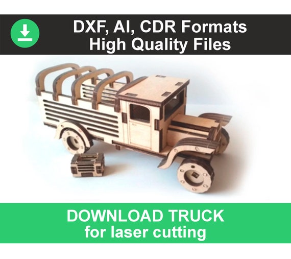 Custom laser cutting plywood cut cnc pattern dxf files for laser cut model 3d puzzle vintage truck svg monster truck svg red truck svg truck