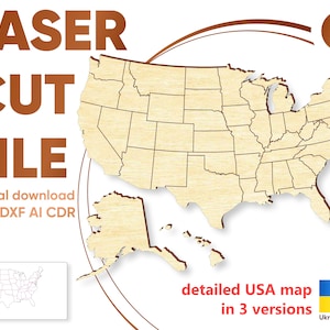 mapa dos eua cortado a laser svg glowforge arquivo dxf mapa dos eua por estados glowforge arquivo de corte a laser eua plano cnc mapa dos estados unidos arquivos dxf laser , ai