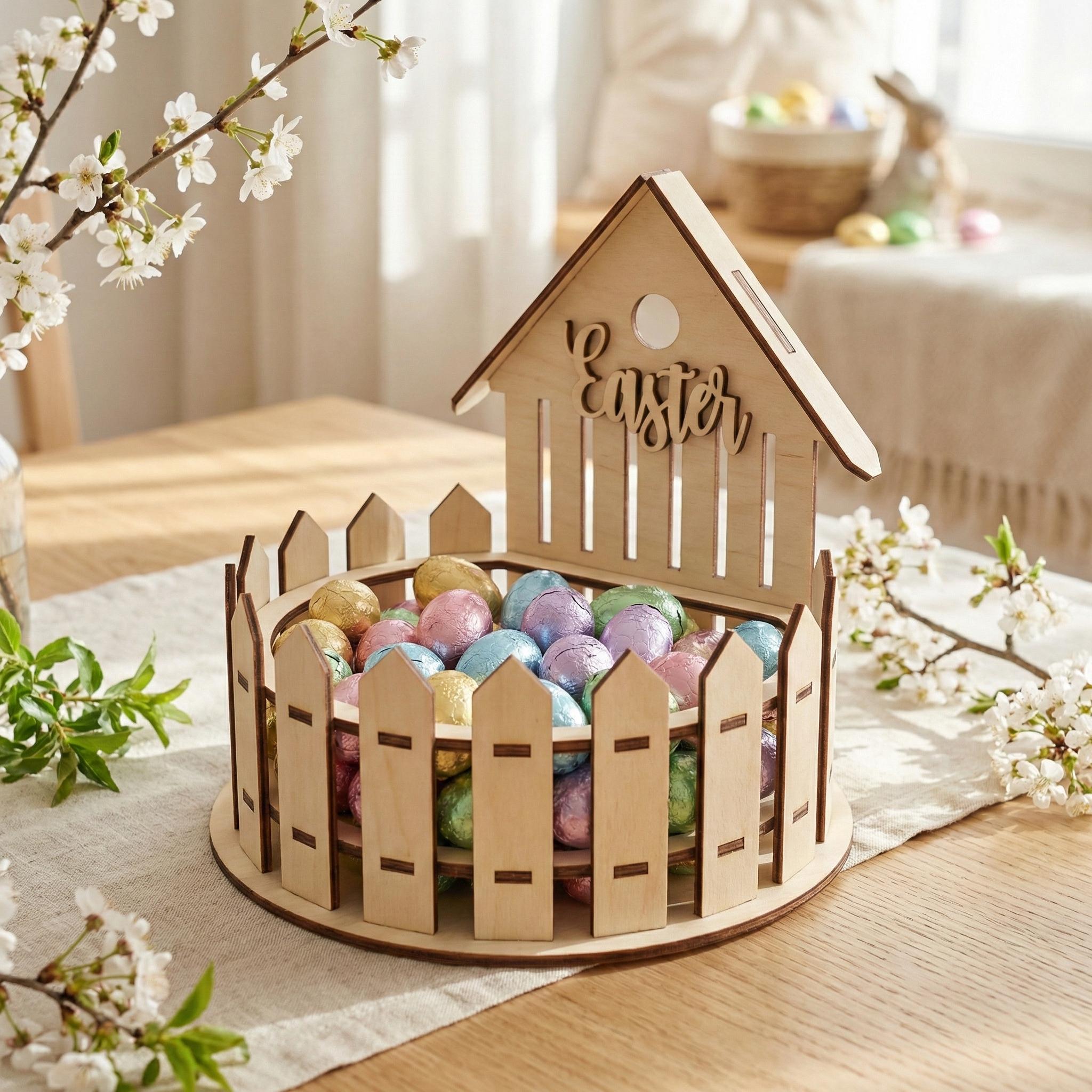 Wooden Easter Basket - SVG Laser Cut File, Candy Box Digital Plan ...
