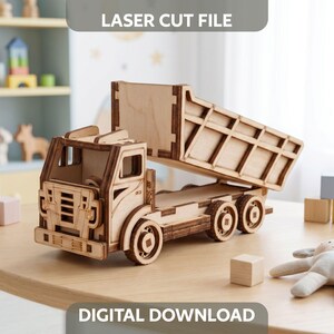Dump Truck Laser Cut File, Construction Vehicle Model SVG