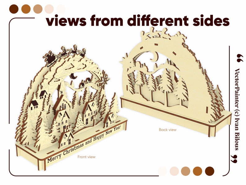 Christmas Arch Laser Cutting File with Assembly instruction in Vector formats image 4