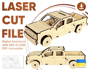 Laser Cut Car - 3D Sperrholz Modelldateien, SVG-Plan für Laserschneidemaschinen