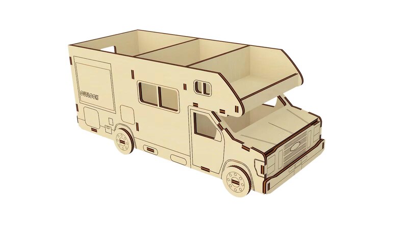Camper Van Pen Holder - Laser Cut File with Assembly Instruction (Digital Download) image 9